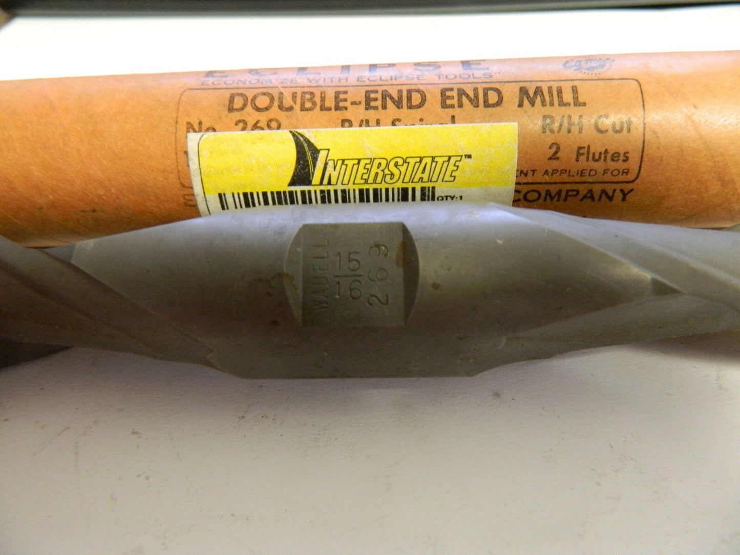 Interstate Eclipse 15/16" 1-5/8" Length of Cut, 2FL Double End Mill  QTY 2