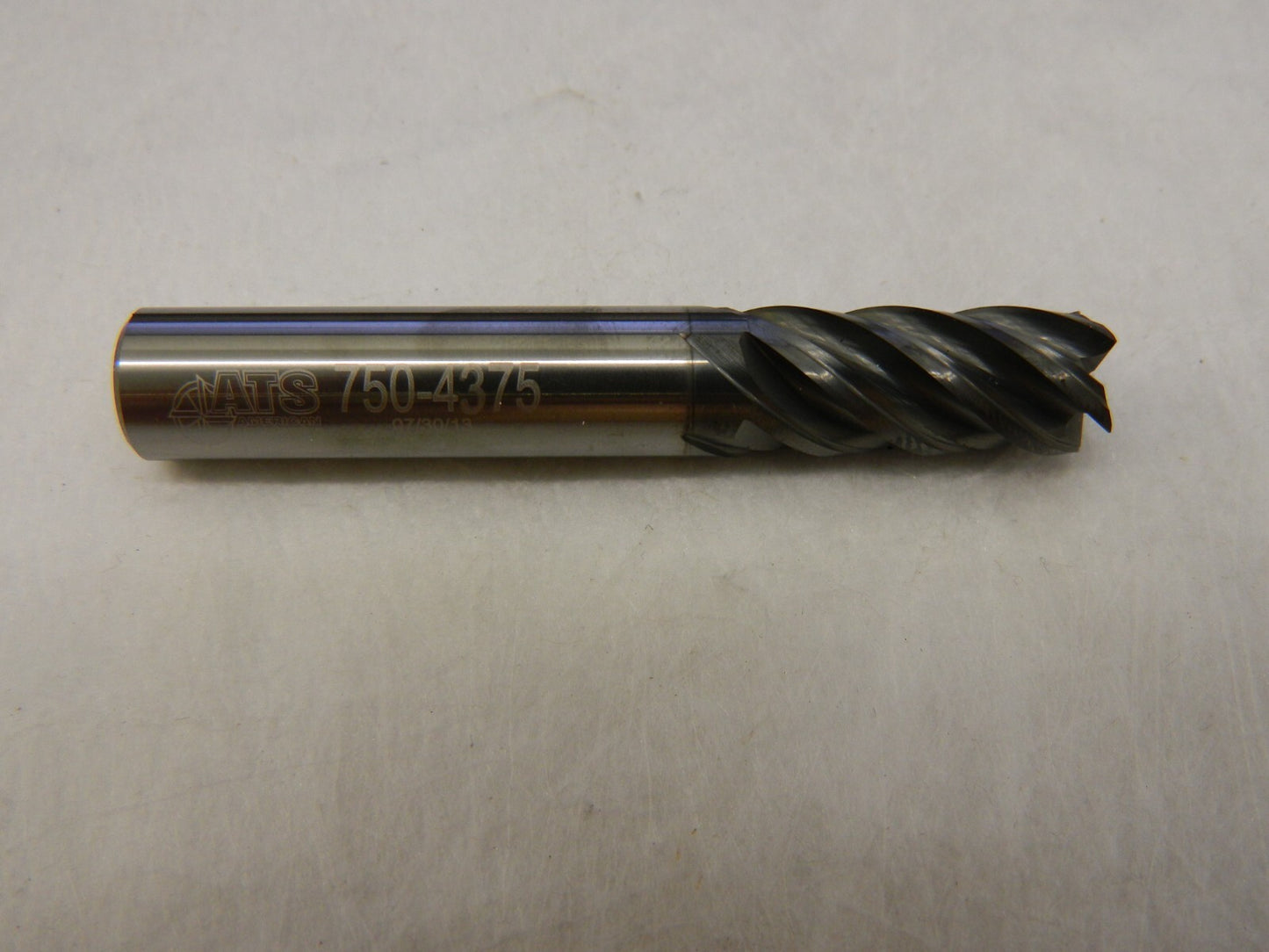 AMERICAN TOOL SERVICE Square End Mill: 7/16'' 5 Fl Solid Carbide 750-4