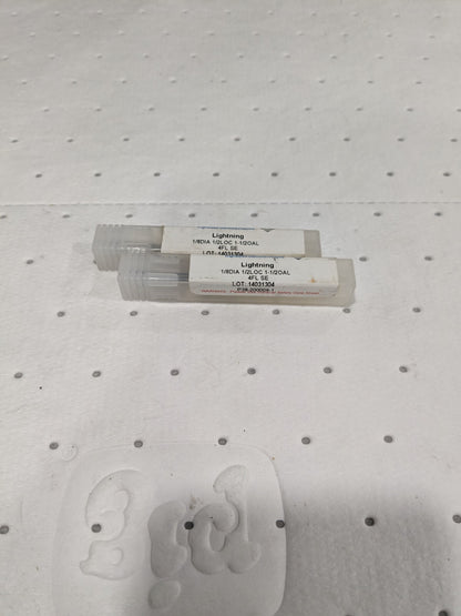 Lightning Tools End Mill 1/8" Cut Dia, 1/2 LOC, 1-1/2" OAL Qty 2 P38-2