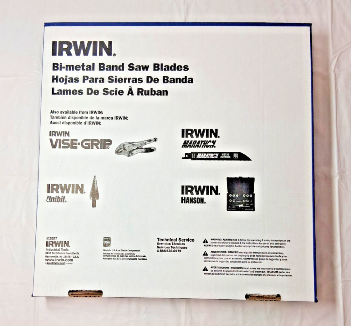Irwin Bi-Metal Welded Bandsaw Blade 7' 9L x 3/4"W x 5 to 8 TPI 88550IBB723