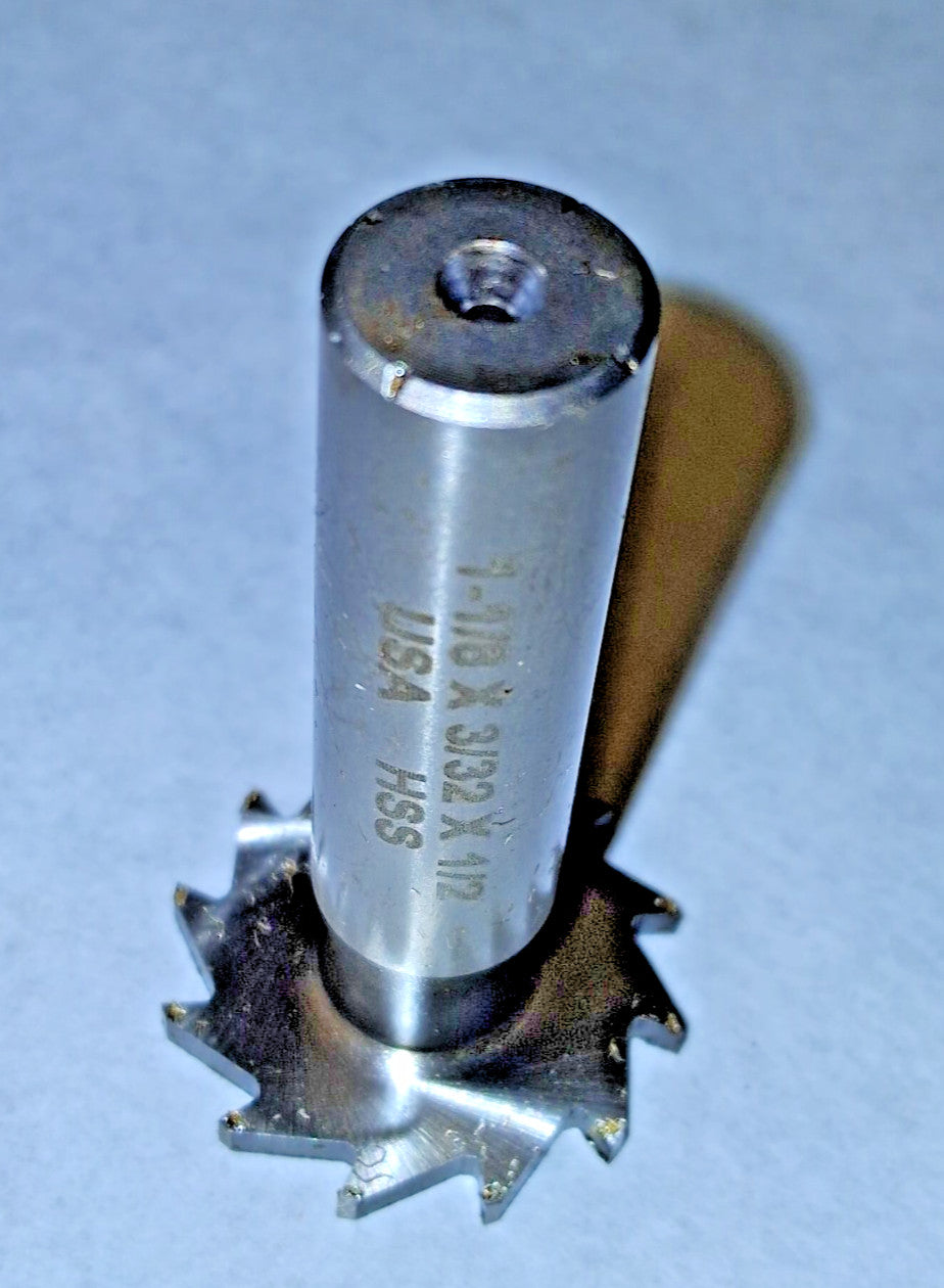 Moon Cutter Woodruff Keyseat Cutter 1-1/8" Cut Dia 3/32" CW 1/2" SDia NWKY11-332
