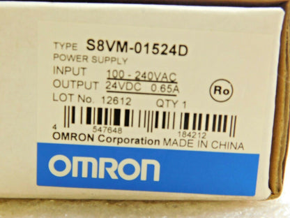 Omron Power Supply Unit Open 24 VDC 0.65 A 15 W Output S8VM-01524D