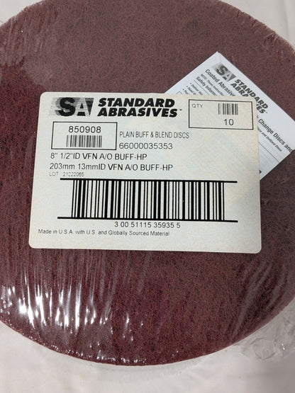 SA Deburring Disc: 8" Dia, 1/2" Hole, Very Fine Grade Qty 10 7000122064