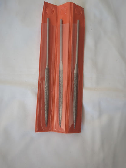 3pc Half Round Needle Diamond File: 5-1/2" OAL, Coarse Grade 2152C