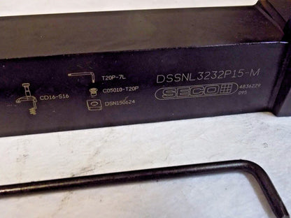 Seco Insert Indexable Turning Toolholder DSSNL3232P15-M LH 45º  34317