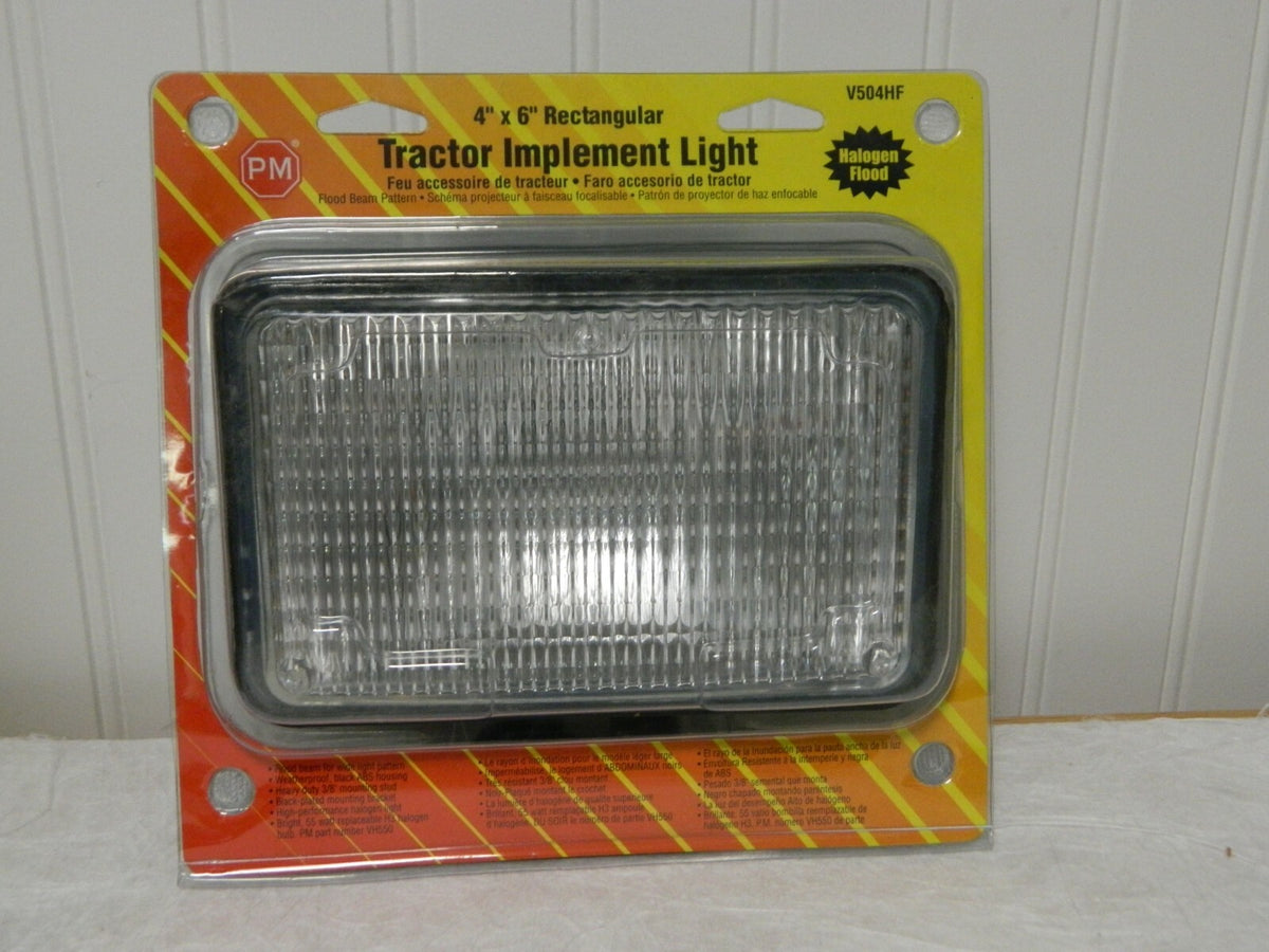 Peterson Tractor Implement Light 4"x6" Rectangular Halogen Flood V504H