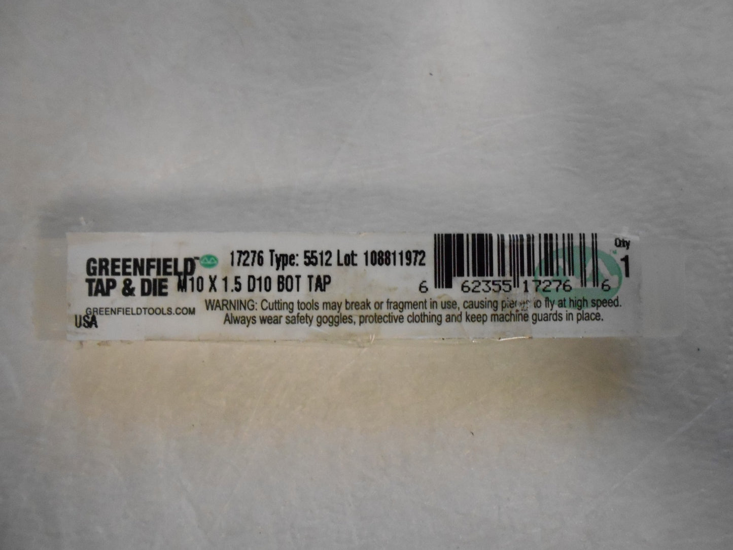 Greenfield M10x1.50 Metric Coarse Bottoming Thread Forming Tap  QTY 3 17276