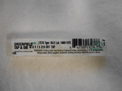 Greenfield M10x1.50 Metric Coarse Bottoming Thread Forming Tap  QTY 3 17276