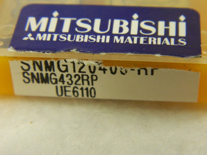 Mitsubishi SNMG432RP UE6110 MITSUBISHI CARB TURN inserts qty 10 623021
