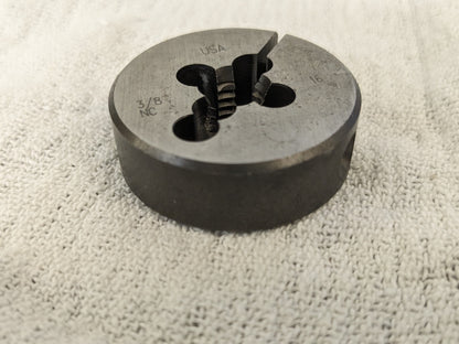 TITAN USA Round Die: 3/8-16, 1-1/2" OD, Carbon Steel TE80143
