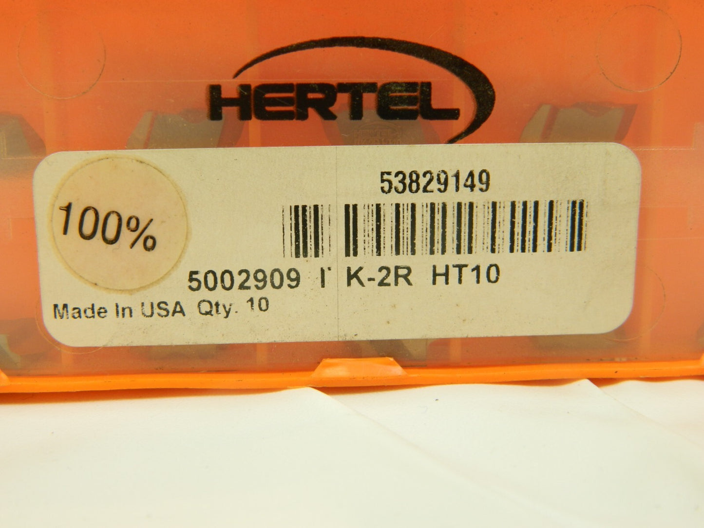 Hertel Solid Carbide Threading Insert:2 Size ITK Style HT10 Grade Qty 10 5002909