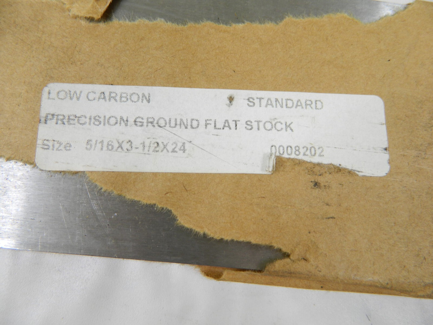 Precision Low Carbon Steel Flat Stock 24-1/2" x 3-1/2" x 5/16", AISI A36 58380