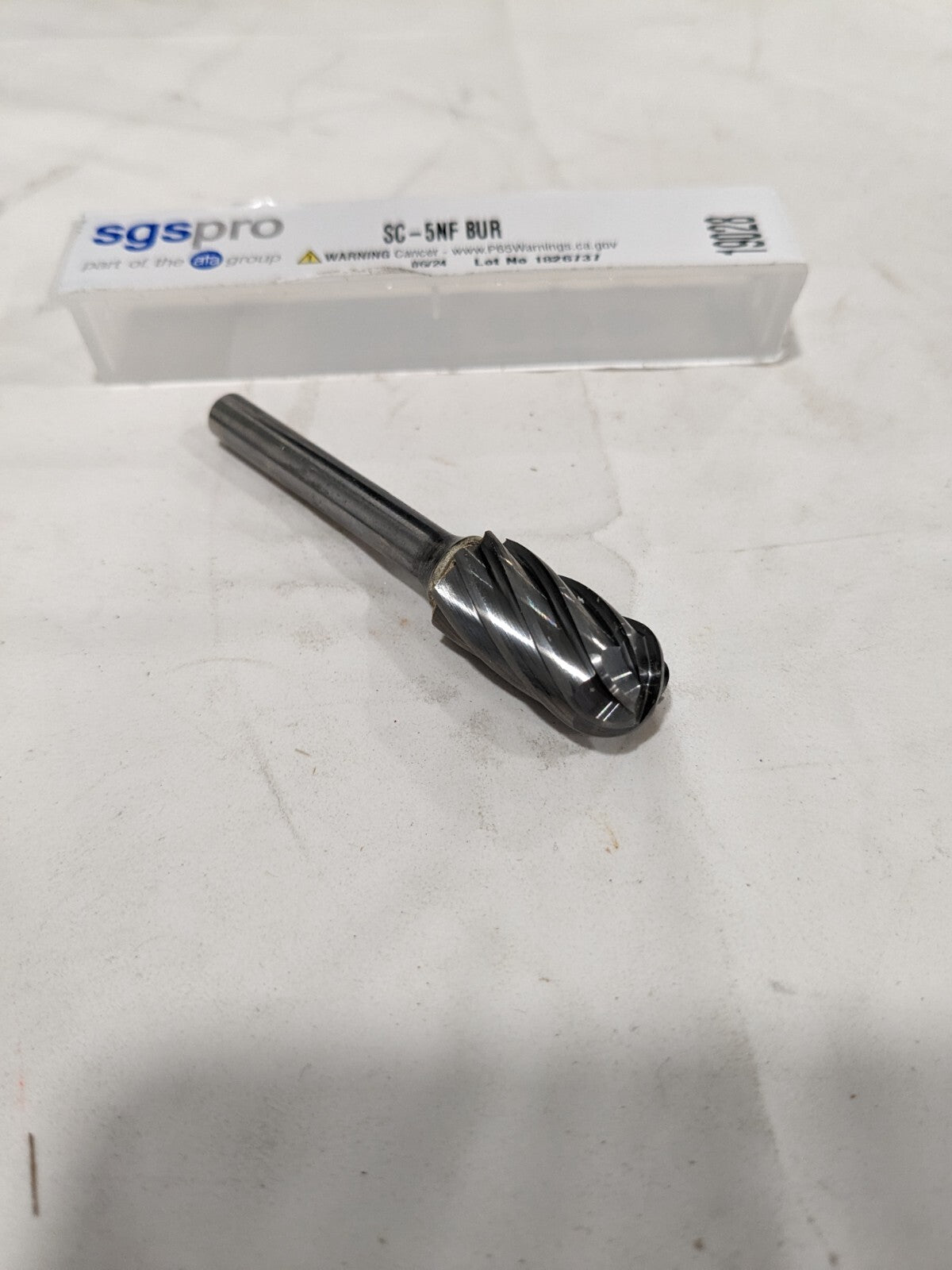 SGS PRO Abrasive Bur: SC-5NF, 1/2" Cut Dia, Ball Nose Cylinder 19028