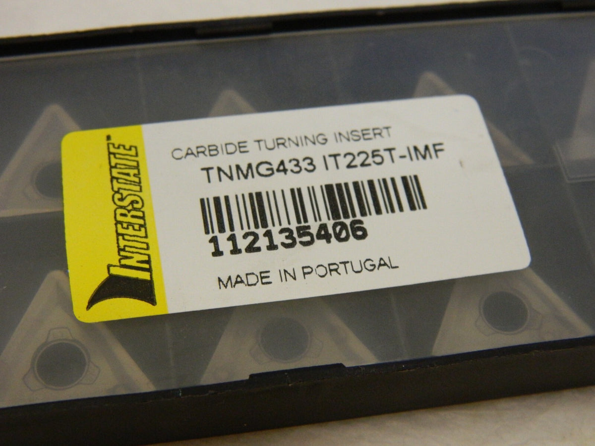 Interstate TNMG433 IMF Grade IT225T Carbide Turning Insert Pack of 10  93614725