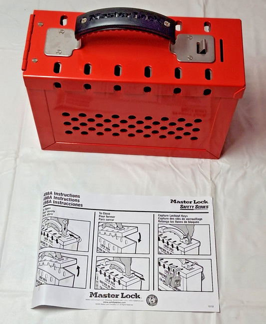 MASTER LOCK Portable Group Lockout Box 3-3/4"D x 9-1/4"W x 6"H  498A
