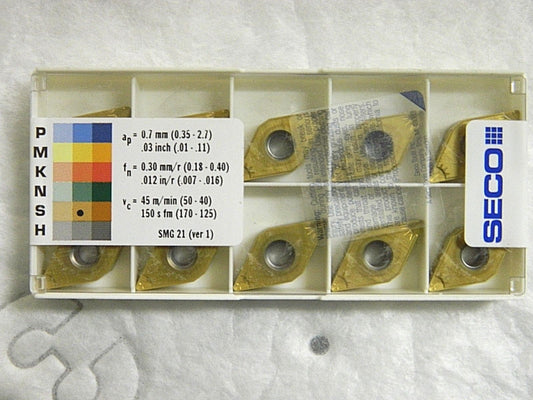 Seco Carbide Turning Inserts DNMG442-MF5 Grade TS2000 Qty. 10 #39031