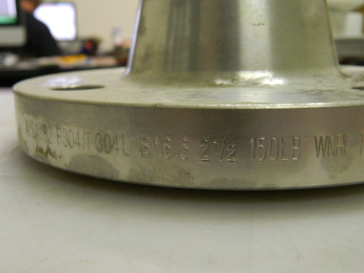Merit Brass Weld Neck Pipe Flange 2-1/2" Pipe 7" OD Stainless Steel AC