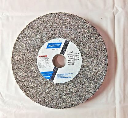 Norton Aluminum Oxide Bench Grinding Wheel 7x1x1 In 36 Grit Coarse 88275