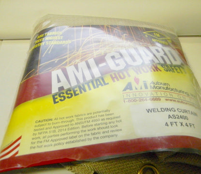 Auburn Mft. 4' x 4' High x 0.04" Thick Silica Welding Curtain AS2
