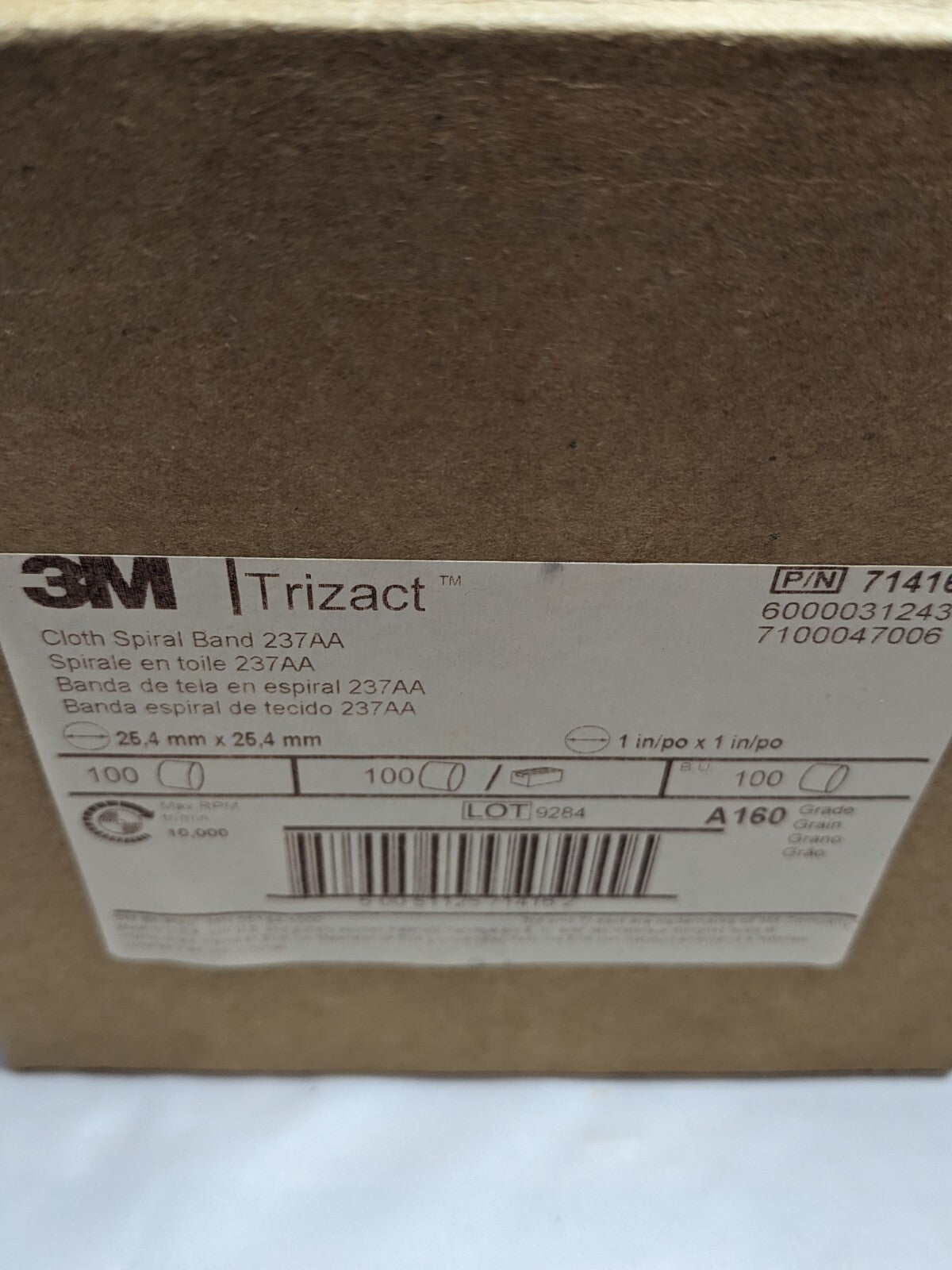 3M Cloth Spiral Band 237AA 1" x 1" Qty 100 71416