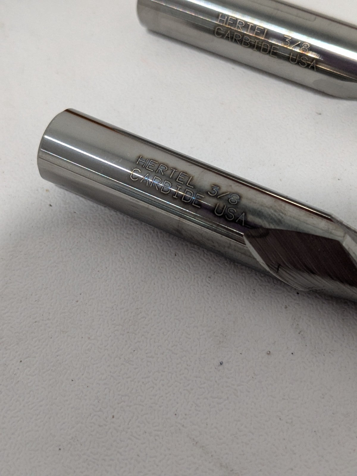 (2) Hertel Square End Mill: 3/8" Dia, 1" LOC, 2 Flute, Solid Carbide 88247838