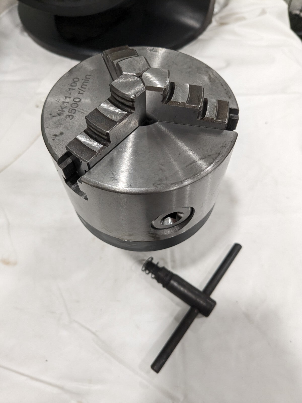 Manual Lathe Chuck: 4", 3 Jaws, Self-Centering 5C 230-6004