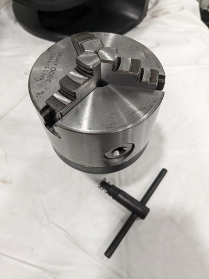 Manual Lathe Chuck: 4", 3 Jaws, Self-Centering 5C 230-6004