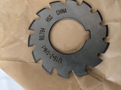 1/32″ Radius 2-1/4″ Diam12 Teeth Arbor Connection HSS Convex Radius Cutter