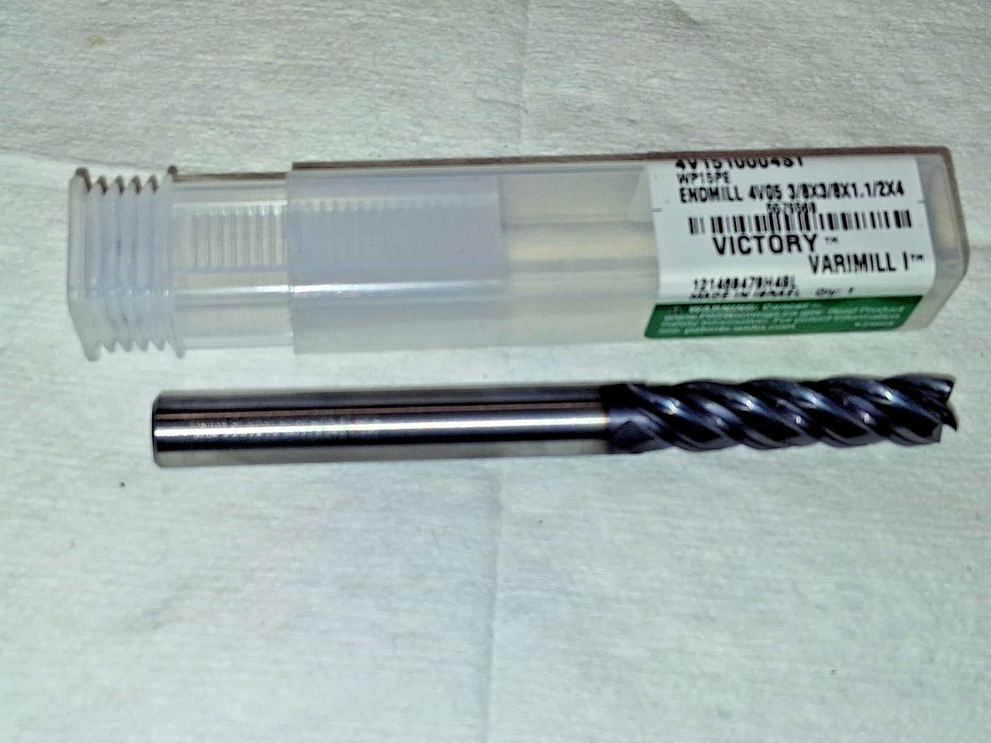 Widia Square End Mill 3/8" Dia 1-1/2" LOC Carbide 5576568
