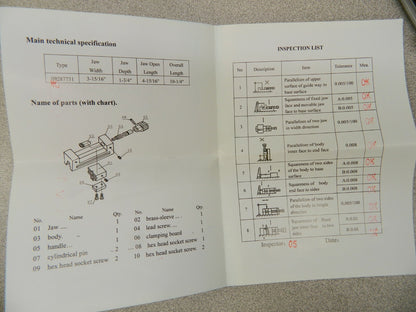 Interstate Toolmaker's Vise 3-15/16" Width 4-15/16" Opening 09287