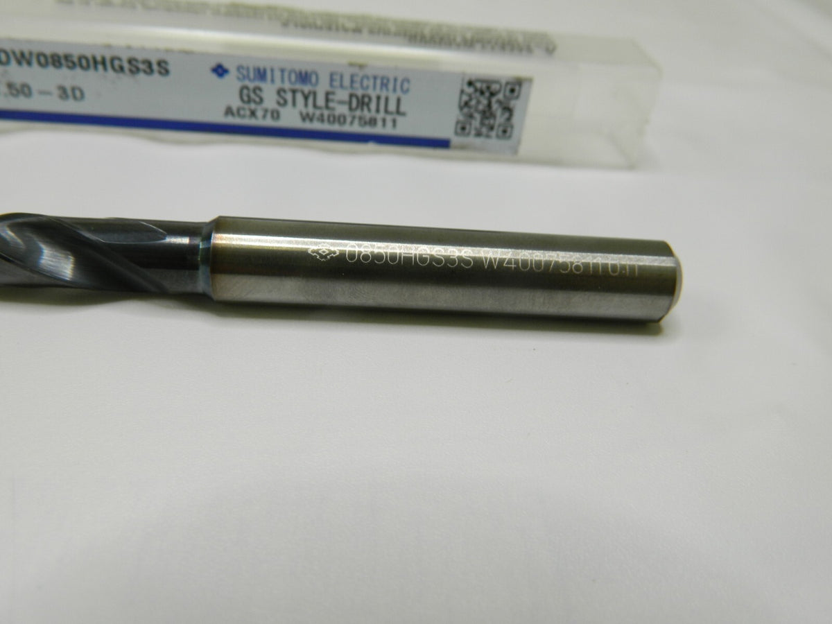 Sumitomo Carbide Coolant Drill MDW0850HGS3S 3XD 135D U104275