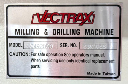 Vectrax Mill / Drill  20" Swing  2hp 220V 3ph 3MT RF-401V/3VTX  *Scratch & Dent*