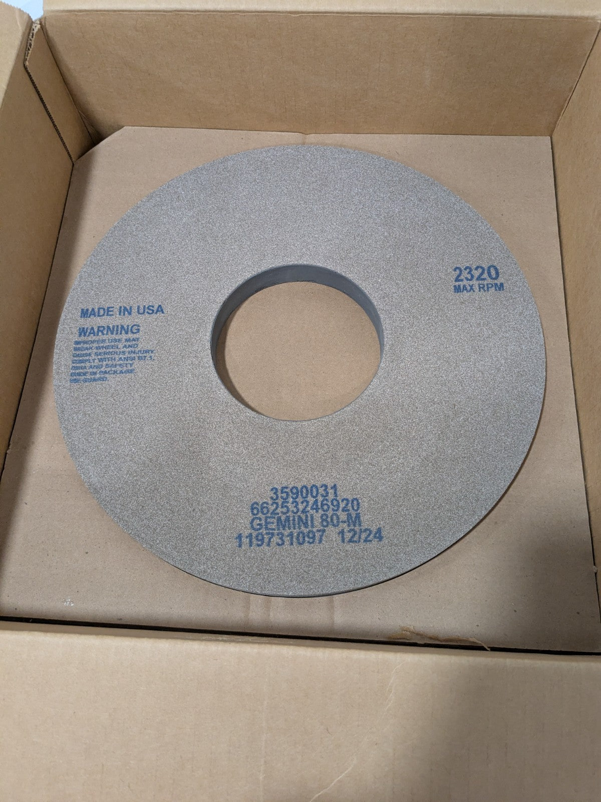 Norton Centerless & Cylindrical Grinding Whee: 14" Dia 1" W 5" Hole 66253246920