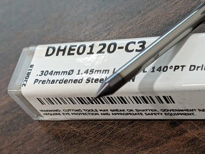 HARVEY TOOL Micro Drill Bit 8pk: #83, 140 ° Point, Solid Carbide DHE0120-C3