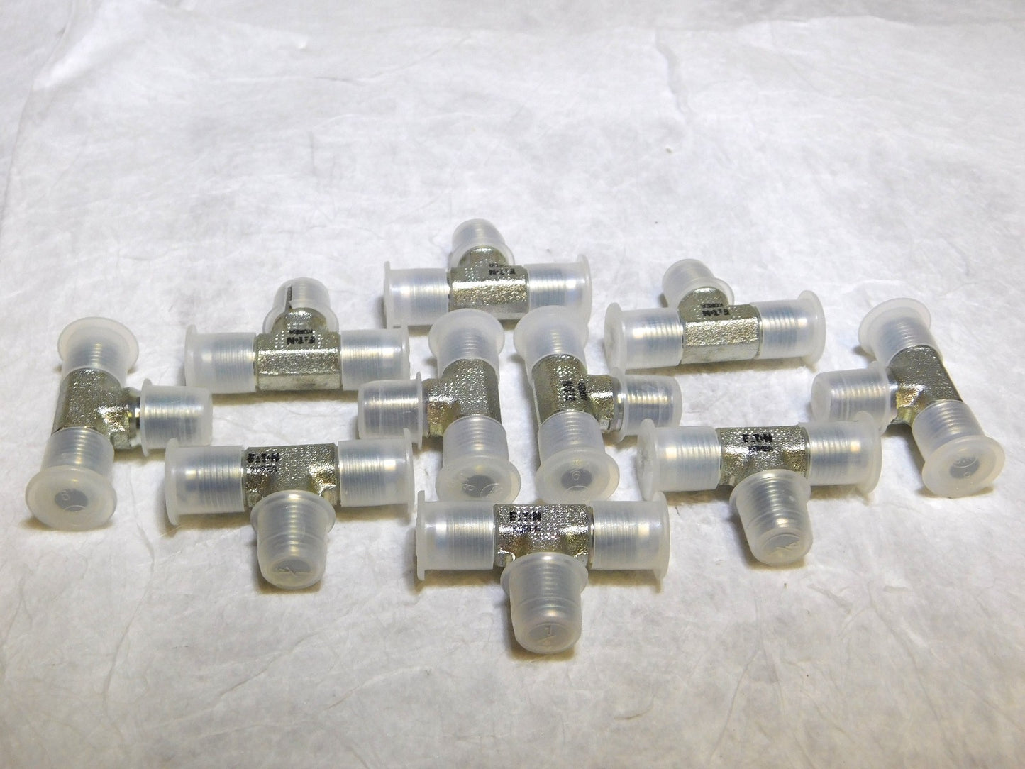 Eaton Male Branch Tee Steel Adapter 3/8 OD x 1/4 MPT Lot of 10 C5605X6