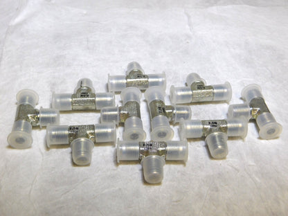 Eaton Male Branch Tee Steel Adapter 3/8 OD x 1/4 MPT Lot of 10 C5605X6