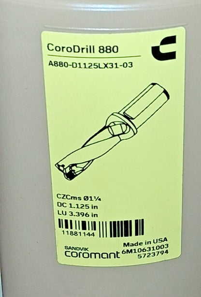 Sandvik Coromant Indexable Insert Drill A880-D1125LX31-03 5723794