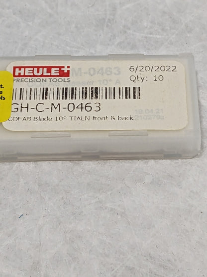 Heule COFA8 Blade 10° Carbide  TiALN Front and Back Cutting Qty 10 GH-C-M-0463