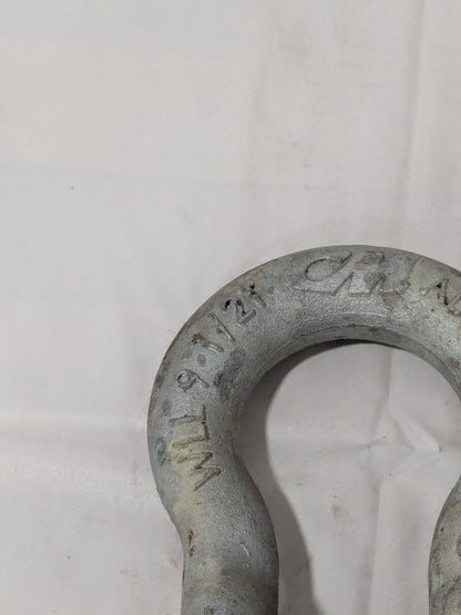 CM Screw Pin Anchor Shackle 9.5 Ton WLL, 7/8" Diameter, 1" Pin Galvanized M653AG