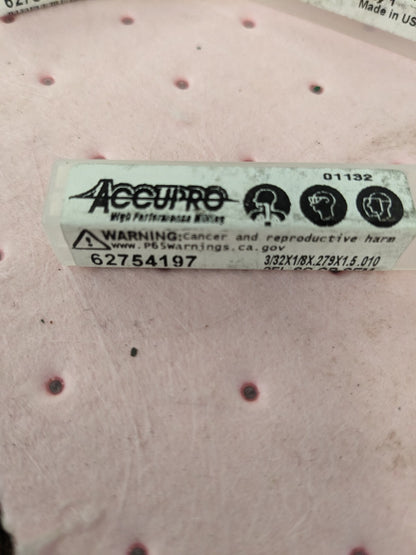 ACCUPRO Corner Radius End Mill: 0.0938 Dia 2 Fl 4pk Solid Carbide 14796210