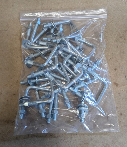 Gibraltar Square U-Bolts  3/8-16 x 1-1/2"L Thread  Zinc Plated Steel  *20 Pack*