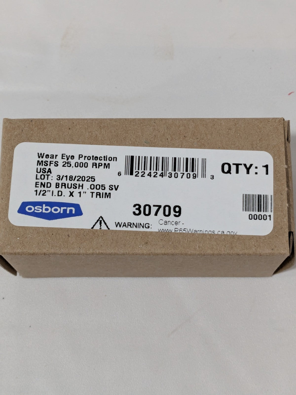 OSBORN End Brushes: 1/2" Dia, Stainless Steel, Crimped Wire Qty 2 30709
