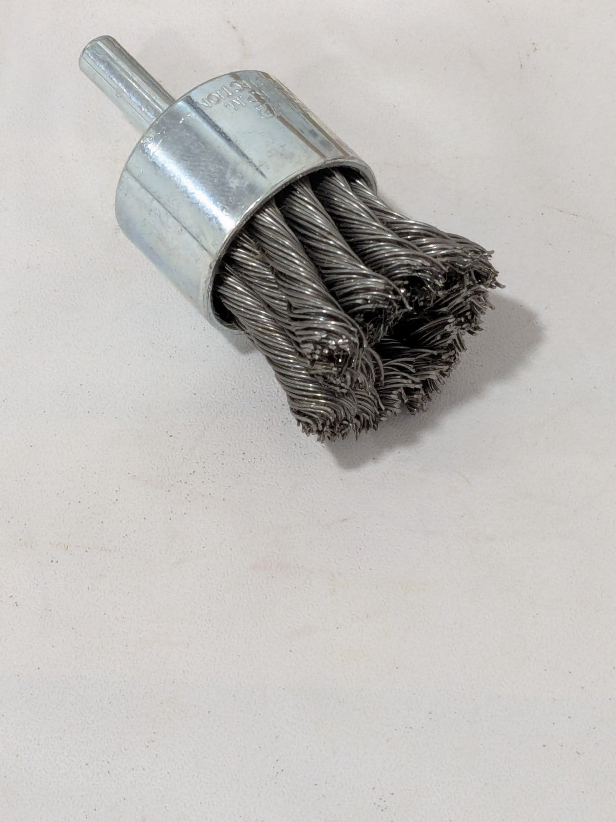 WEILER End Brush: 1-1/8" Dia, Steel, Knotted Wire 90324