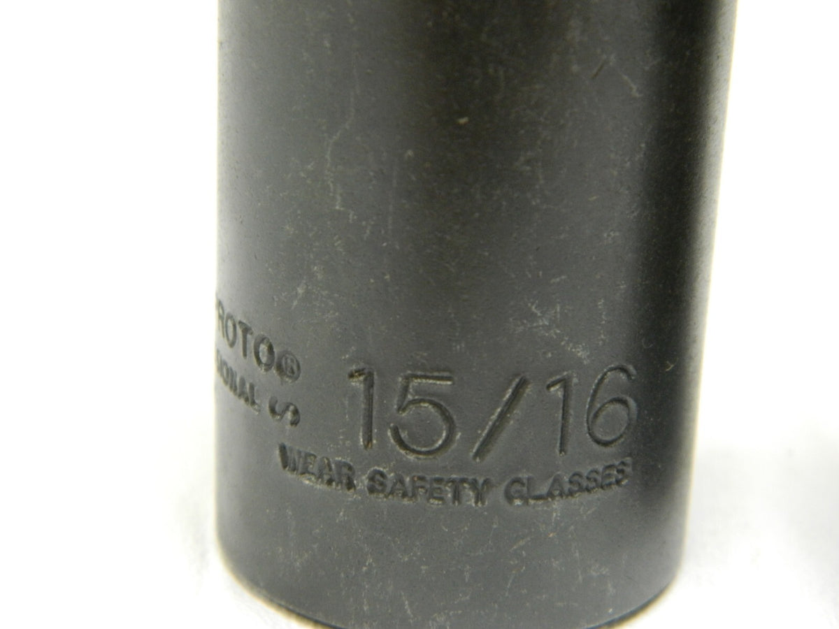 PROTO Impact Socket: 3/8" Drive Size 15/16" 6-Point, 2-7/8" OAL Qty 2 J7730HT