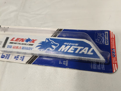 Lenox 5pk Heavy Duty 6" x 18 TPI Recip Saw Blades For Metal 6118R