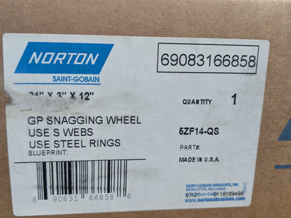 Norton GP Foundry Snagger Grinding Wheel 24" x 3" x 12" Type 01 Straight