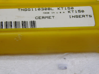Kennametal  Cermet Turning Inserts TNGG110308L Grade-KT150 Qty-10 1289990