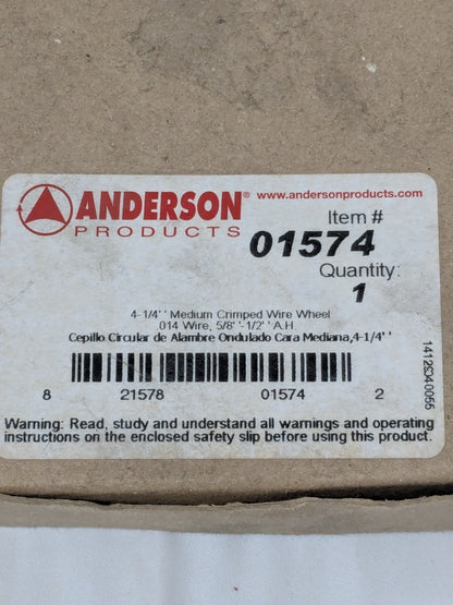 ANDERSON Wheel Brush: 4-1/4" Wheel Dia, 3/4" Face Width 01574