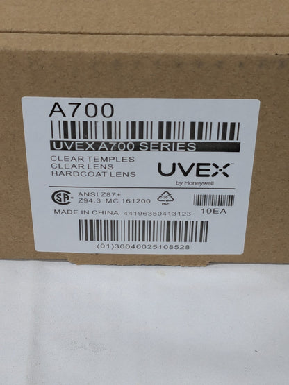 Honeywell Safety Glasses: Scratch-Resistant, Polycarbonate, Clear Box of 10 A700