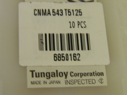 Tungaloy CNMA543 Grade T5125 Carbide Turning Insert  QTY 10  6850162